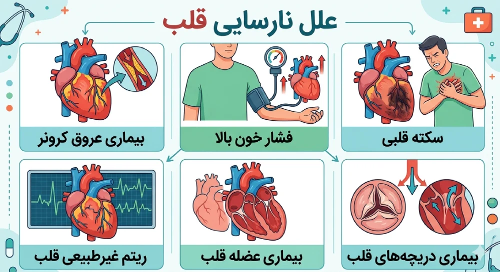 علل نارسایی قلبی