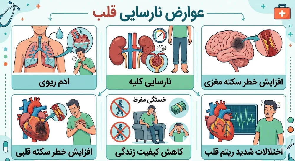 عوارض نارسایی قلبی
